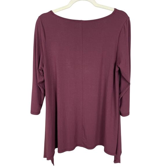 Lisa Bayne Jersey Knit Tunic Top Asymmetric Lagenlook Casual Women's Sz Small - Picture 7 of 12